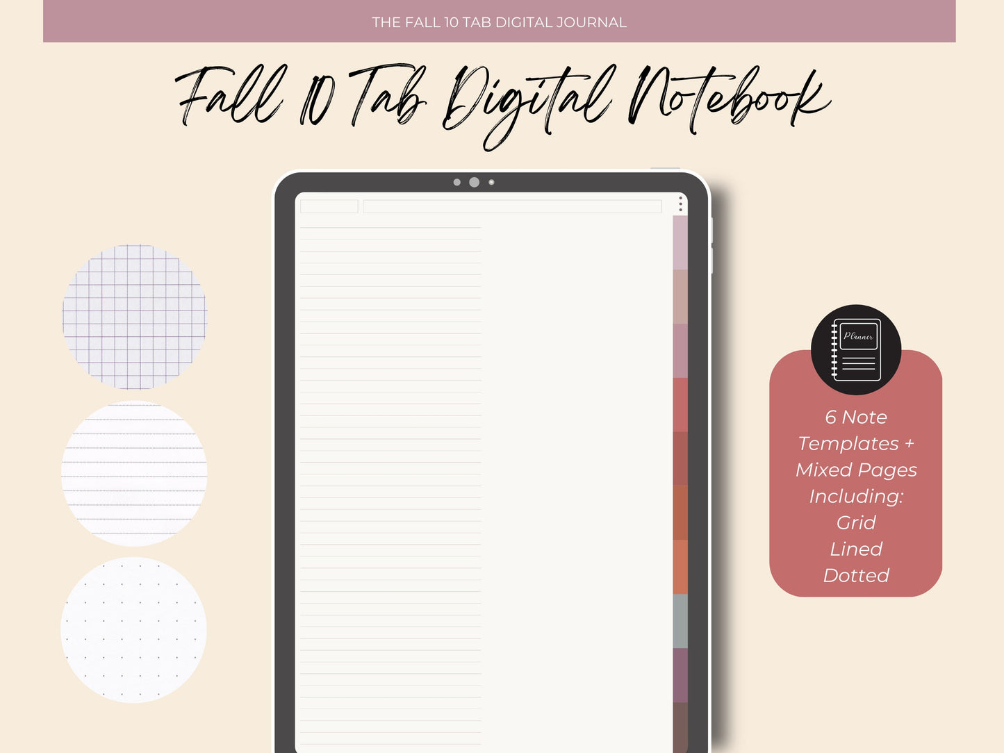 10 Subject Fall Digital Notebook
