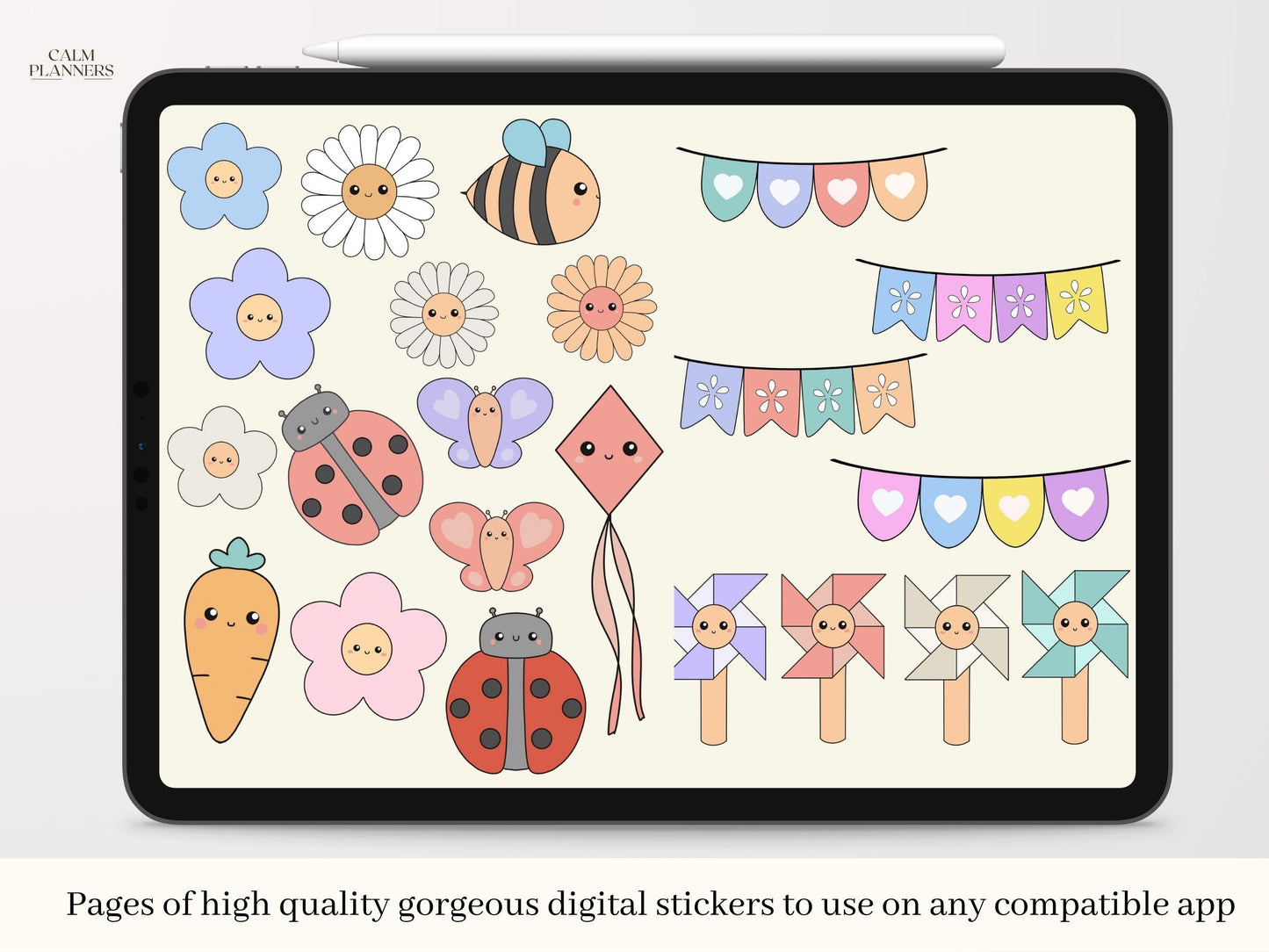 Spring Pastel Digital Stickers Set