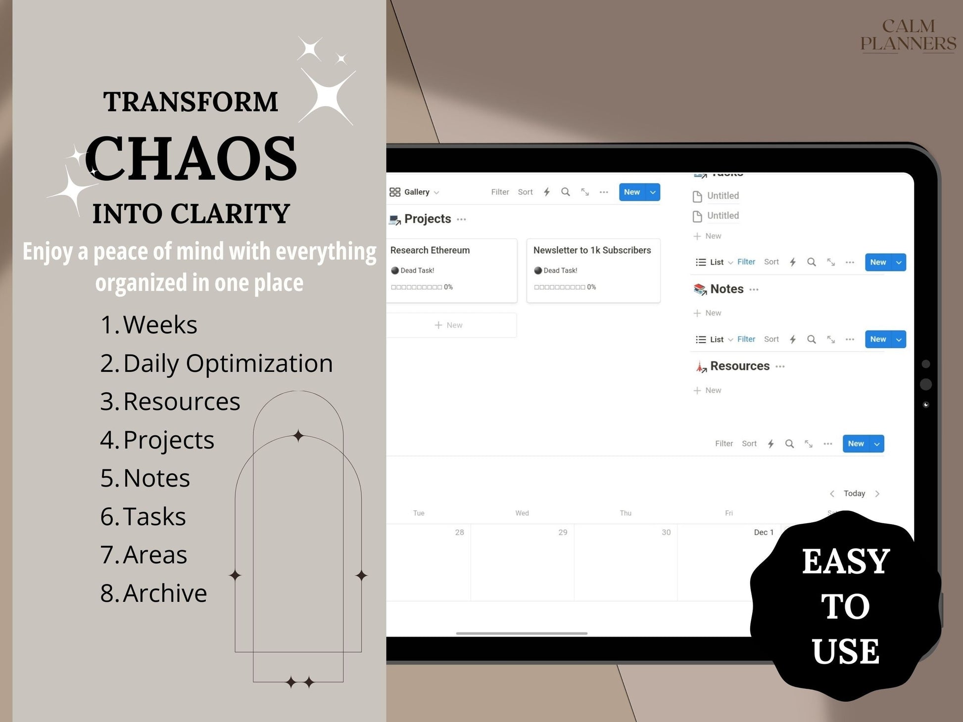 Second Brain All-In-One Notion Dashboard