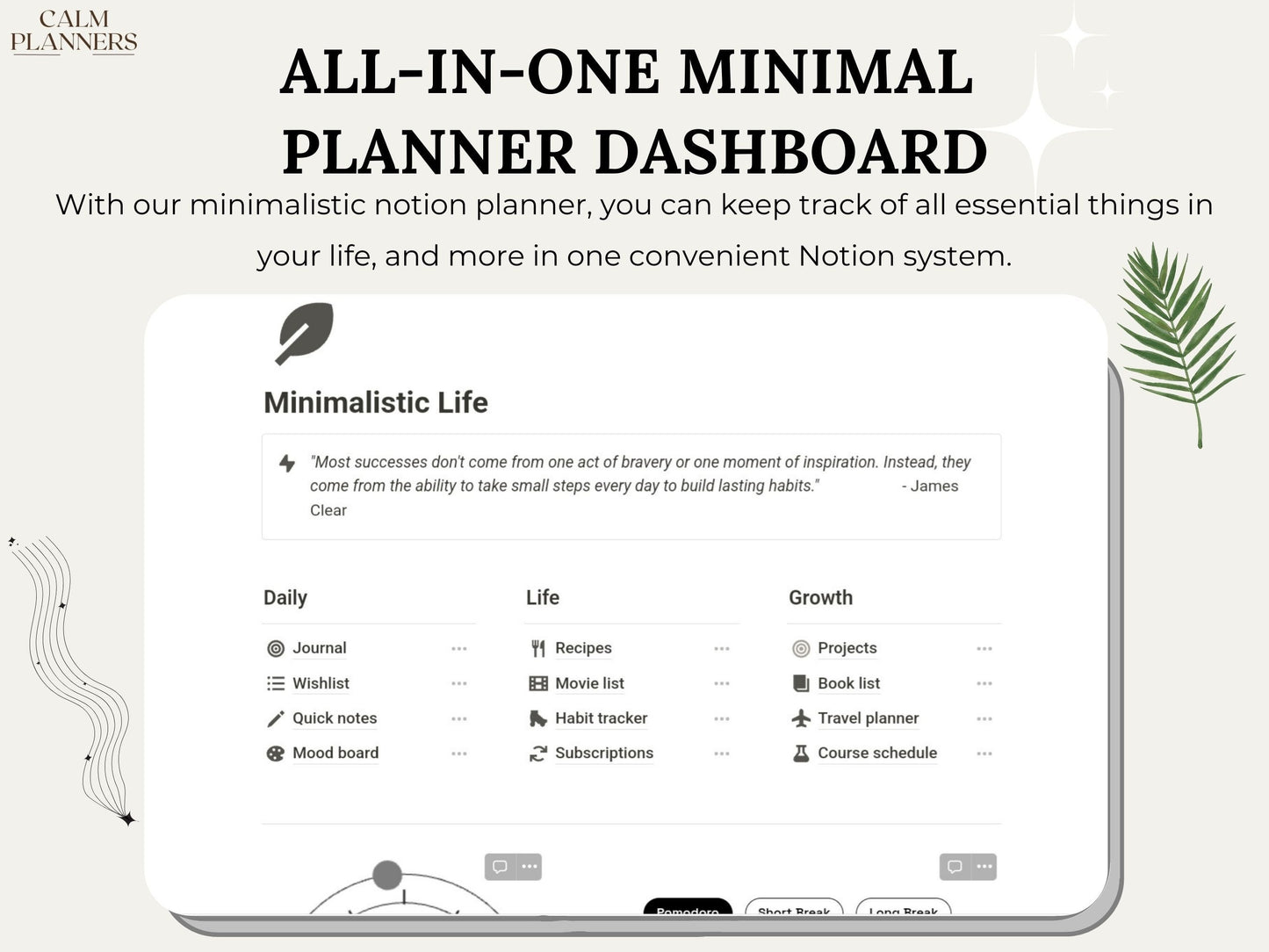 Minimal Muse All in One Notion Dashboard