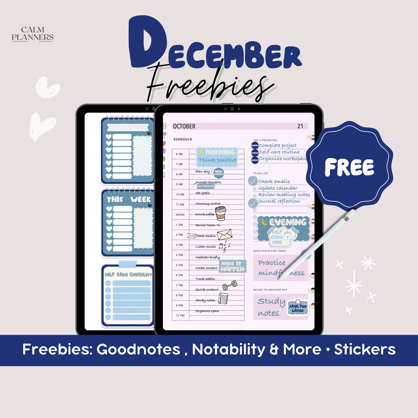 Freebie Winter Productivity Stickers