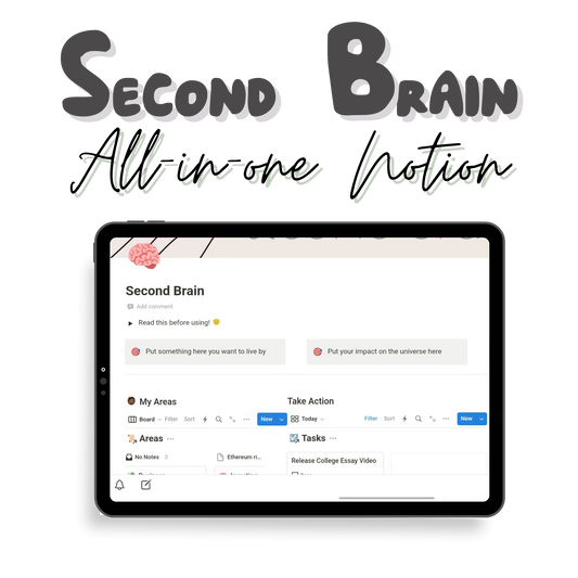 Second Brain All-In-One Notion Dashboard