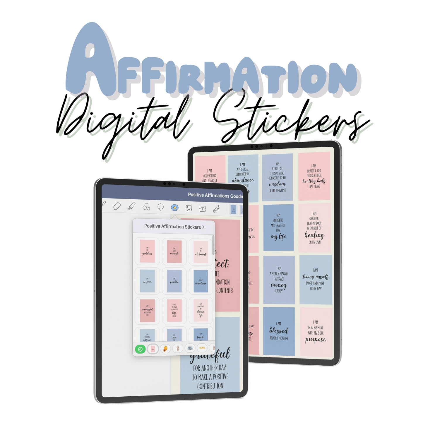 Daily Affirmation Cards Digital Stickers