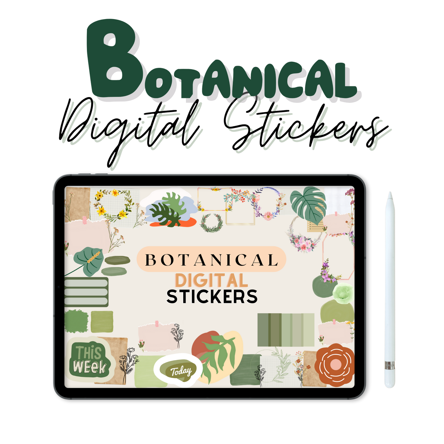 Botanical Digital Sticker Set