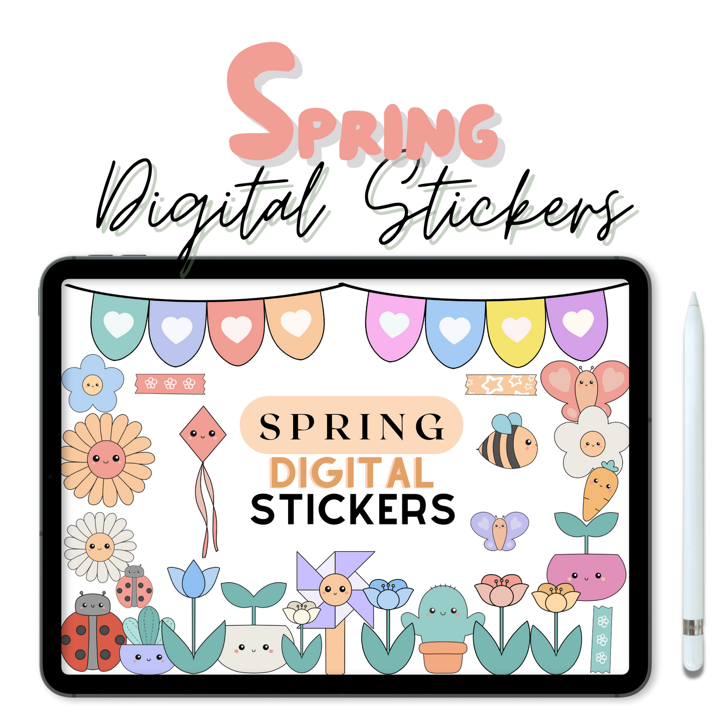 Spring Pastel Digital Stickers Set