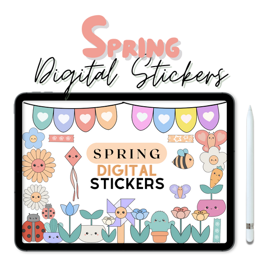 Spring Pastel Digital Stickers Set