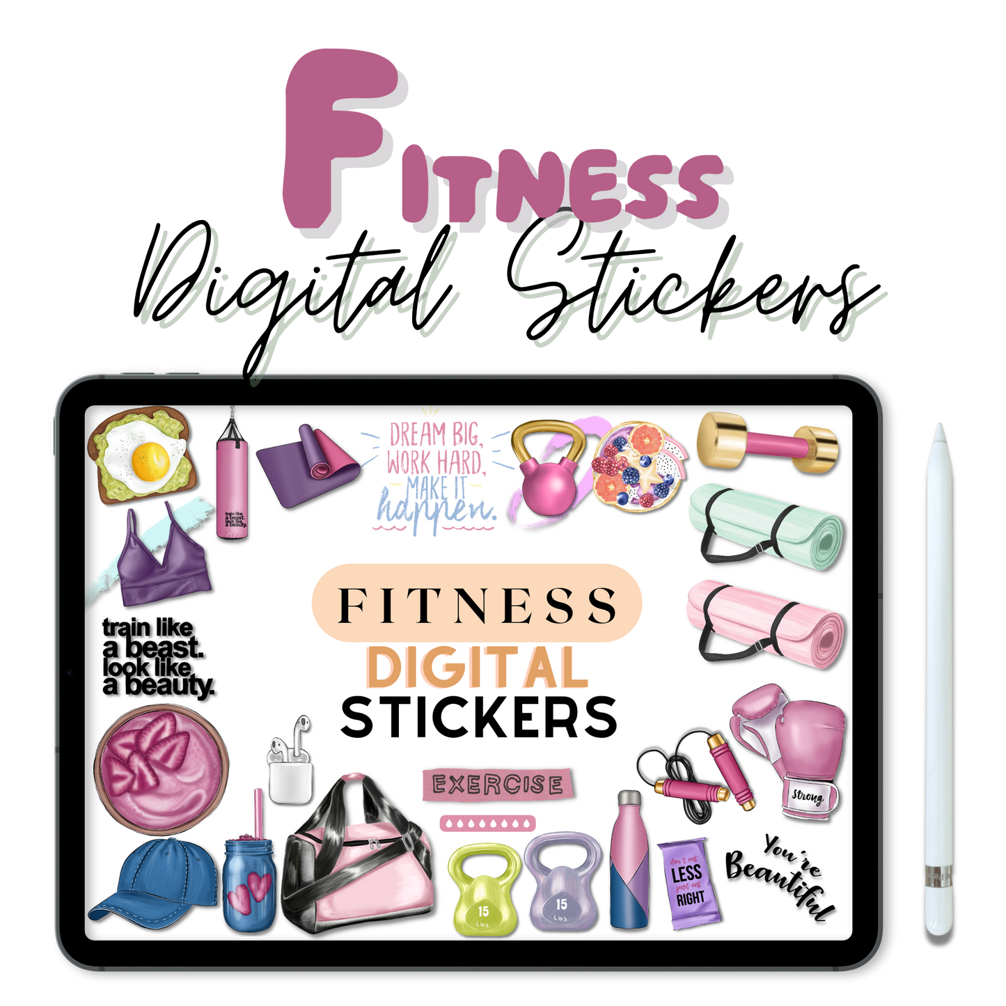 Fitness Digital Sticker Set