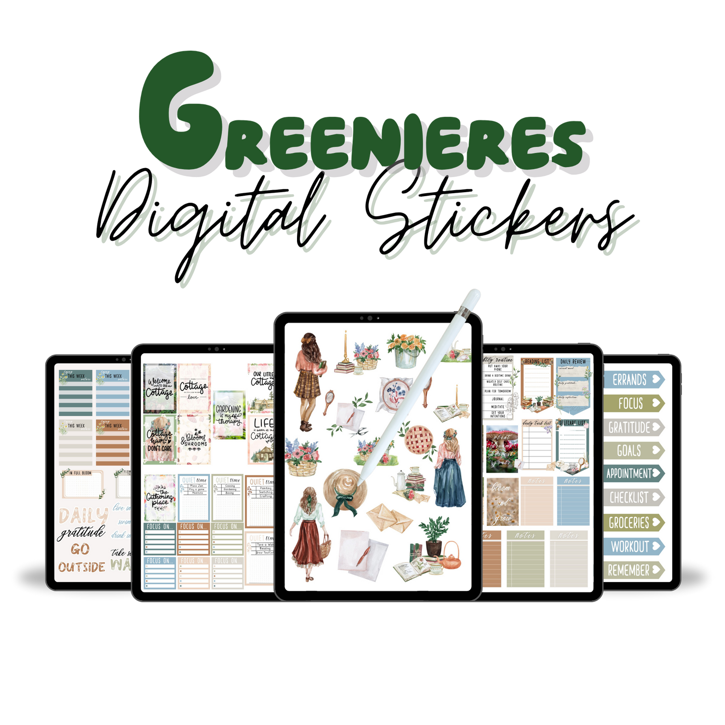 Greeneries Digital Stickers