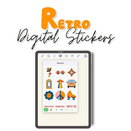 Retro & Groovy Digital Stickers