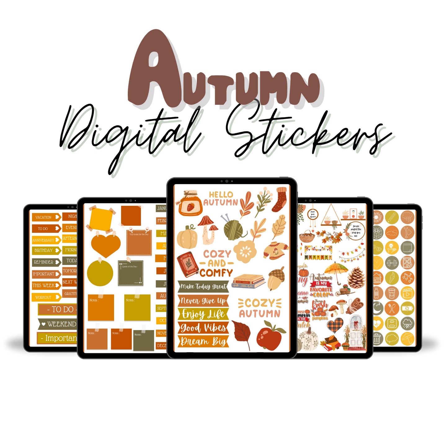 Seasonal Autumn Digital Sticker Pack