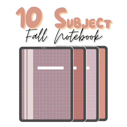 10 Subject Fall Digital Notebook