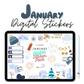 January Monthly Digital Stickers