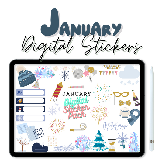 January Monthly Digital Stickers