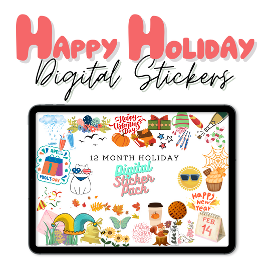 Yearly holiday Digital Stickers