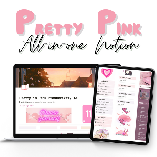 Pretty In Pink Aesthetic Notion Template