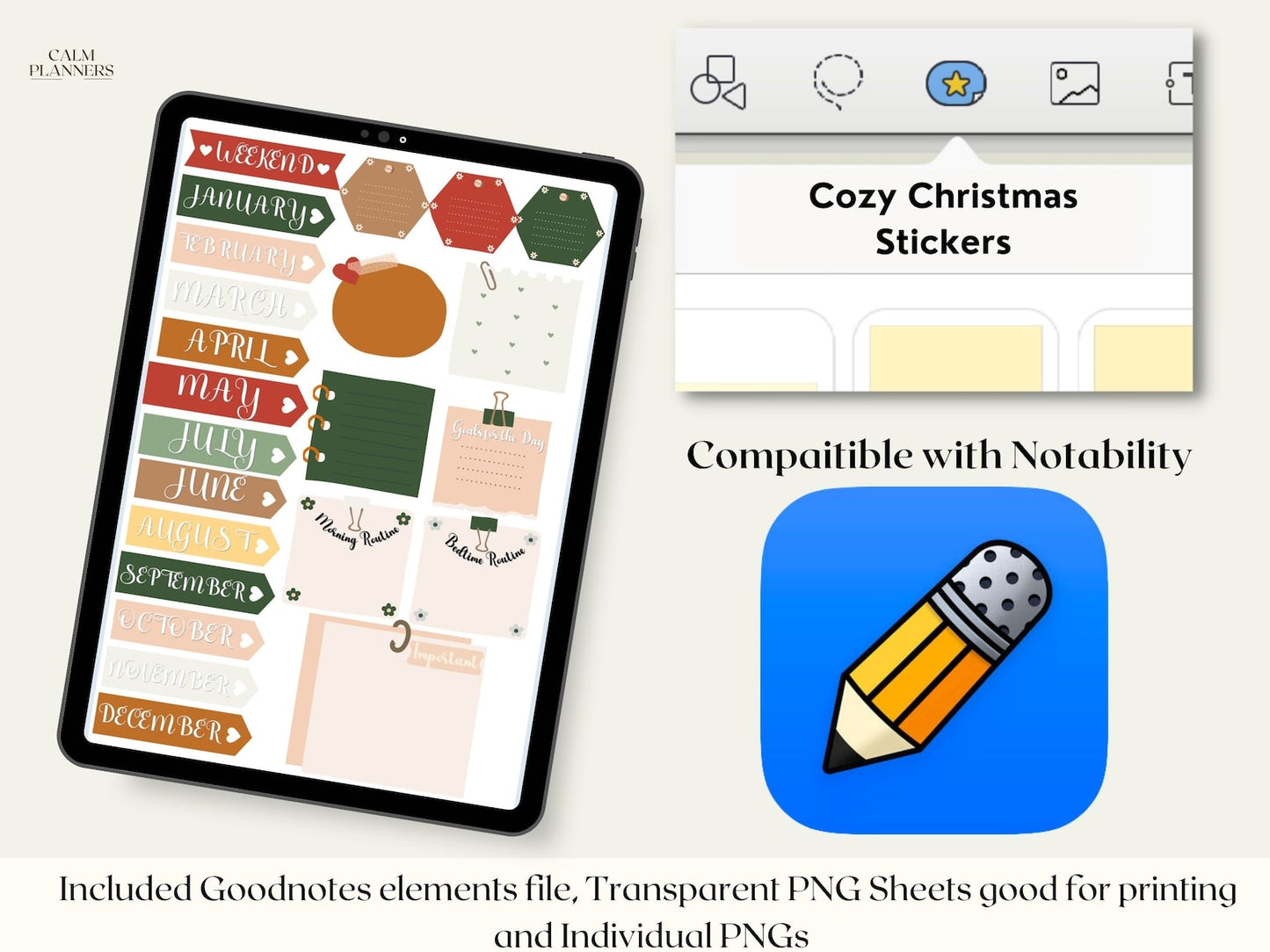 Cozy Christmas Digital Stickers Bundle