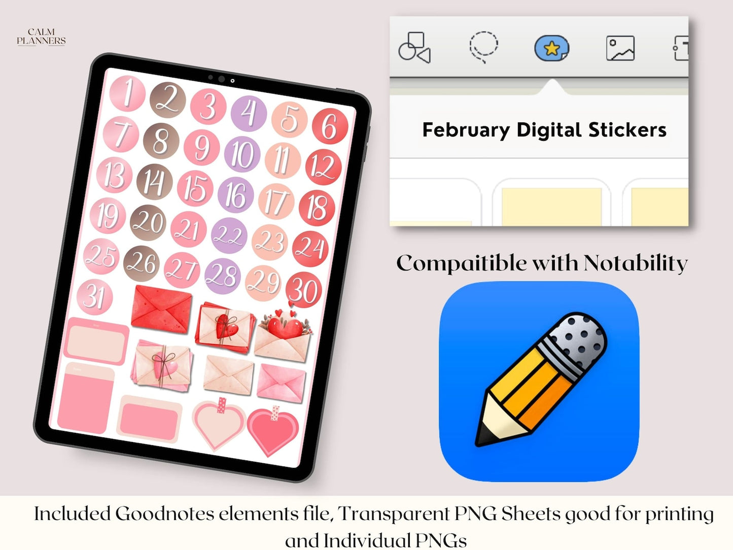 300+ February Digital Stickers