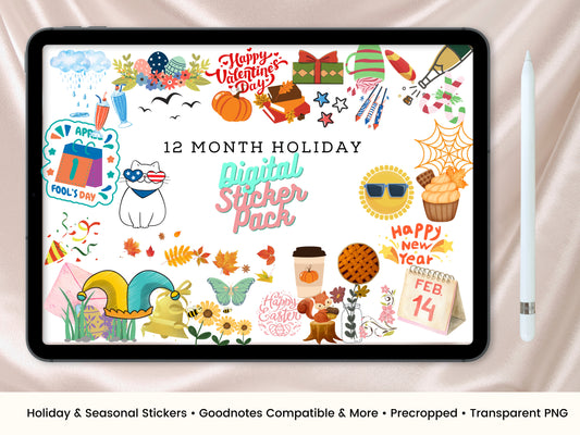 Yearly holiday Digital Stickers