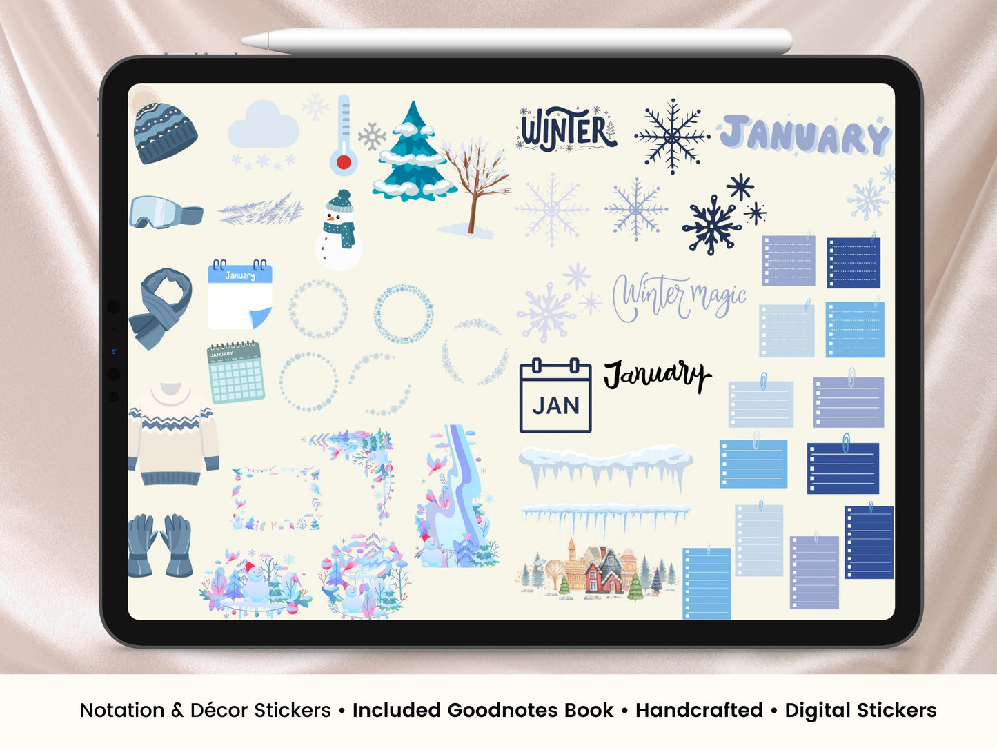 January Monthly Digital Stickers