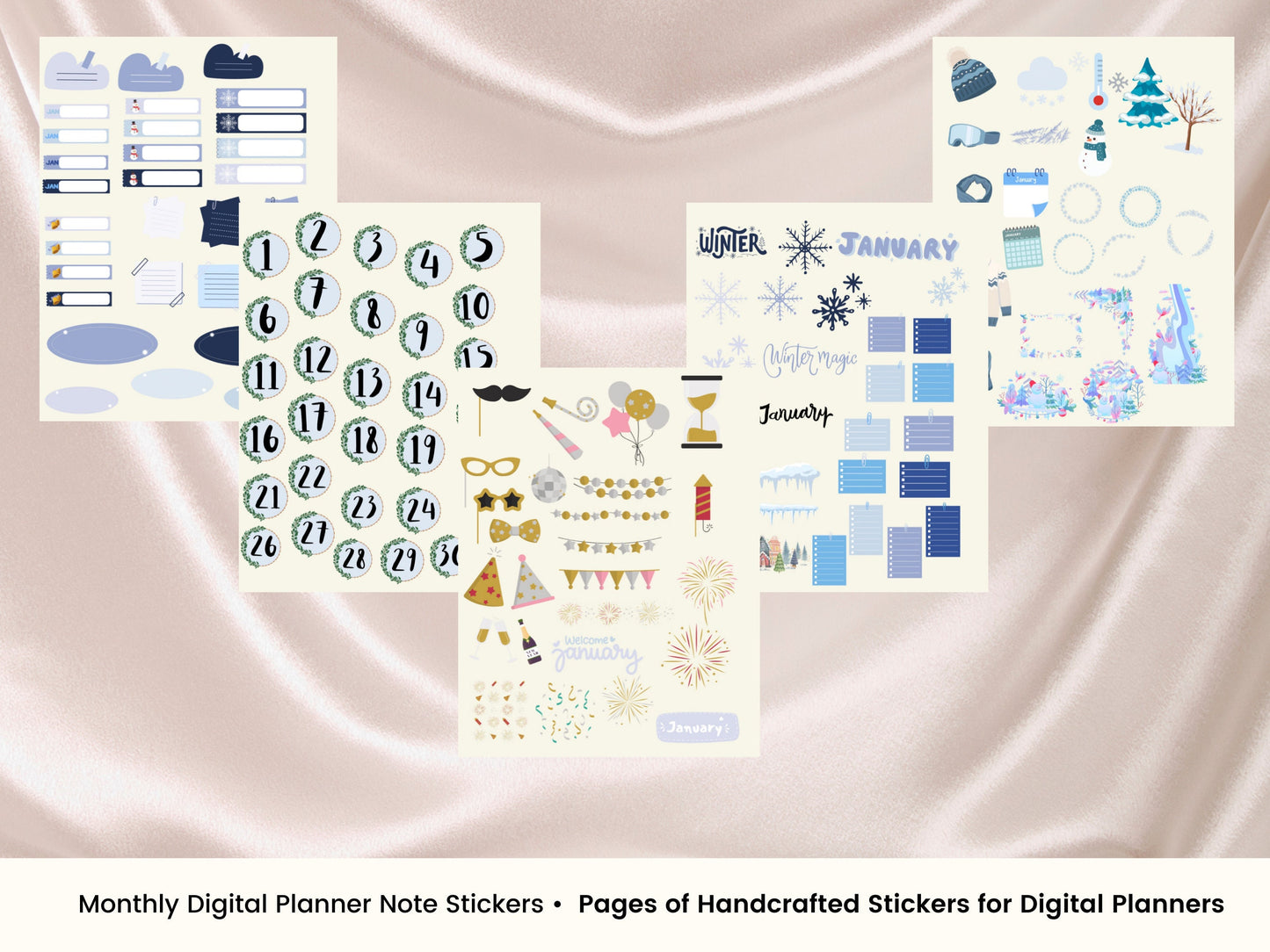 January Monthly Digital Stickers