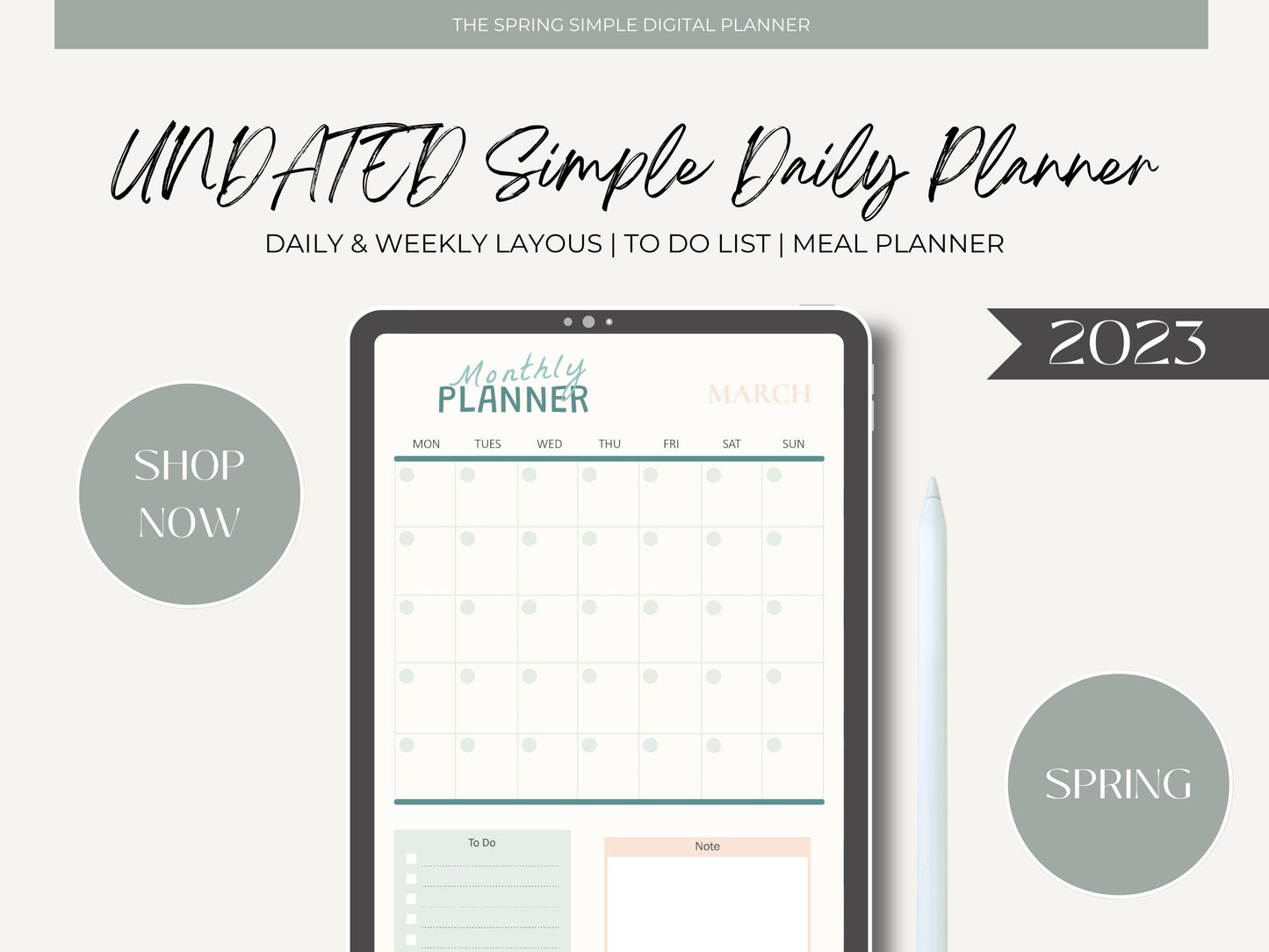 Undated Simple Digital Planner