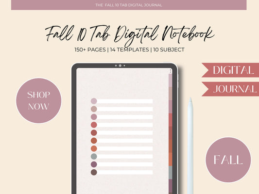 10 Subject Fall Digital Notebook