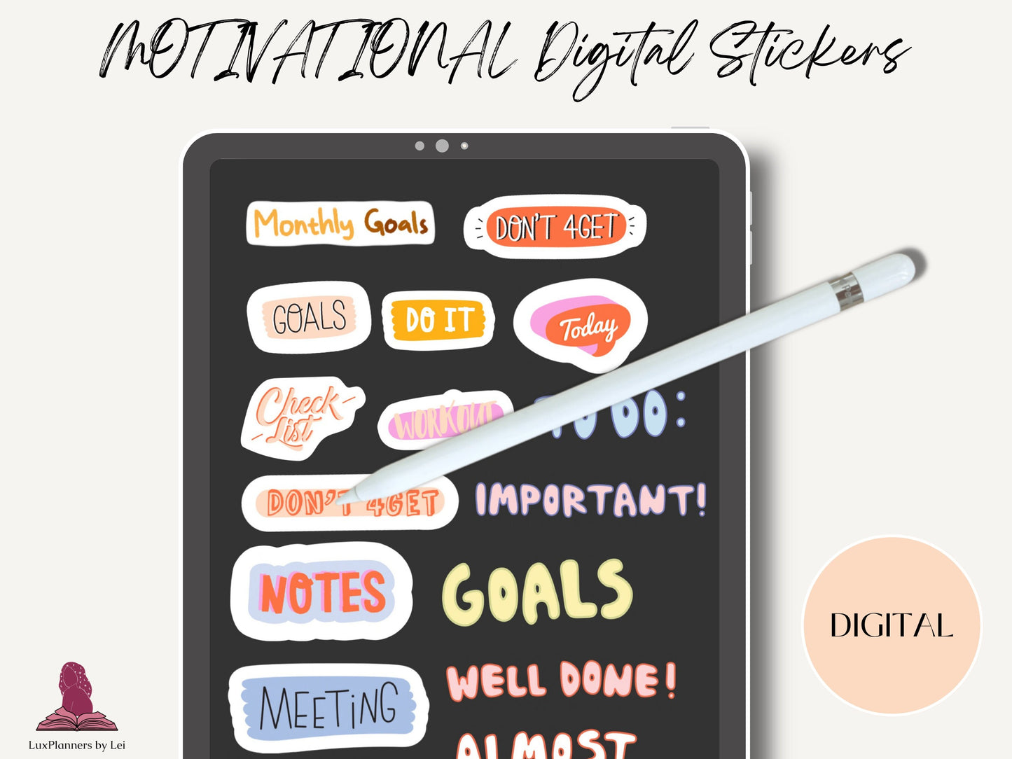 Motivational Digital Stickers Set