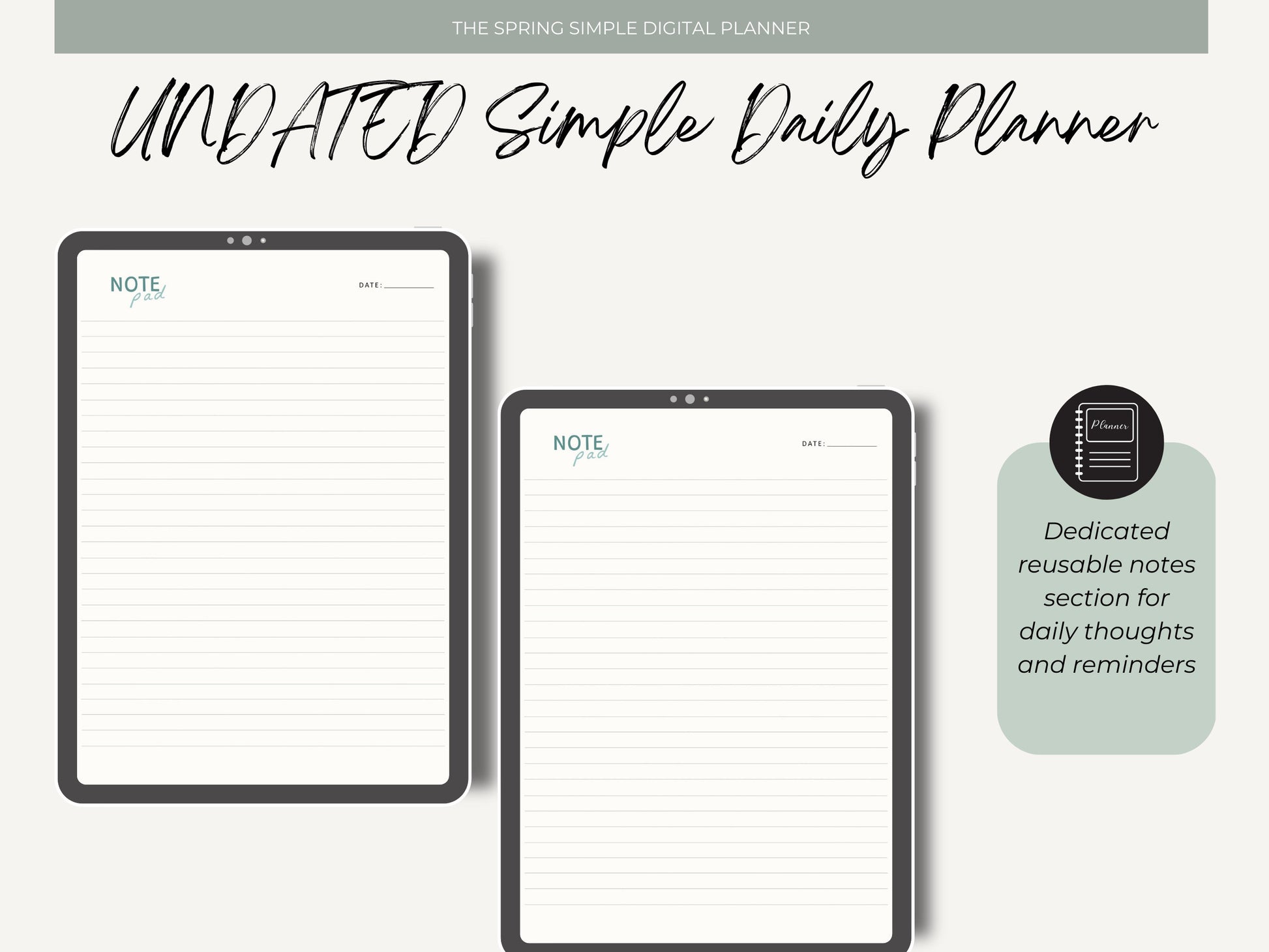 Undated Simple Digital Planner