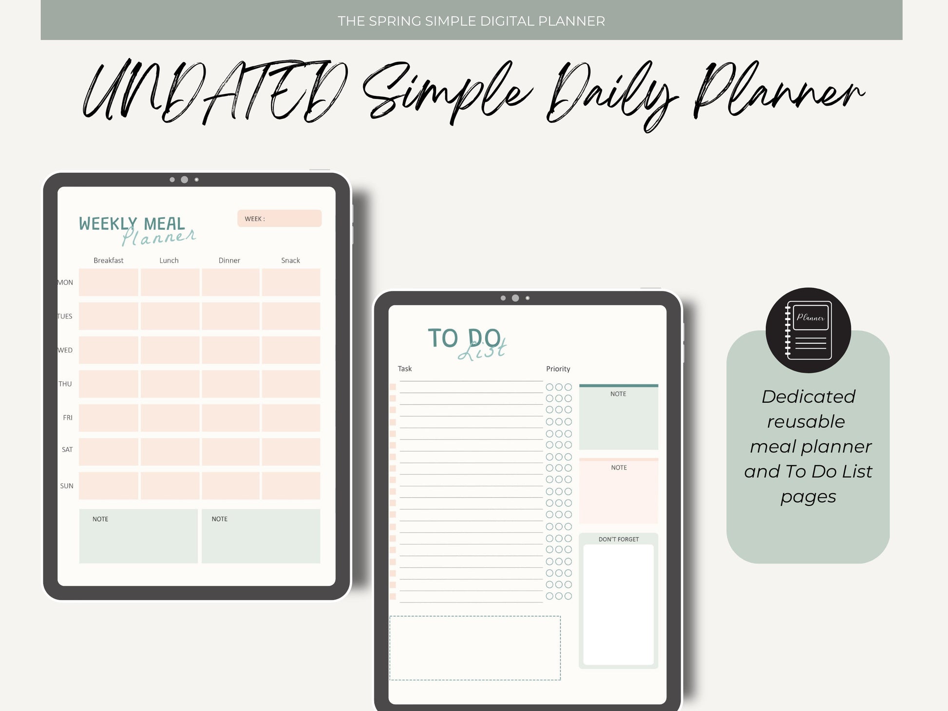 Undated Simple Digital Planner