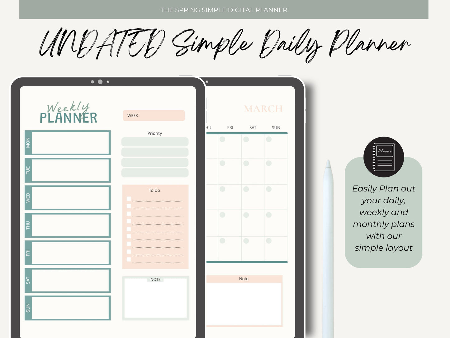 Undated Simple Digital Planner