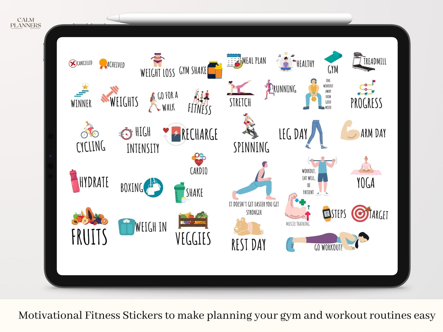 Fitness Planner Digital Sticker Set