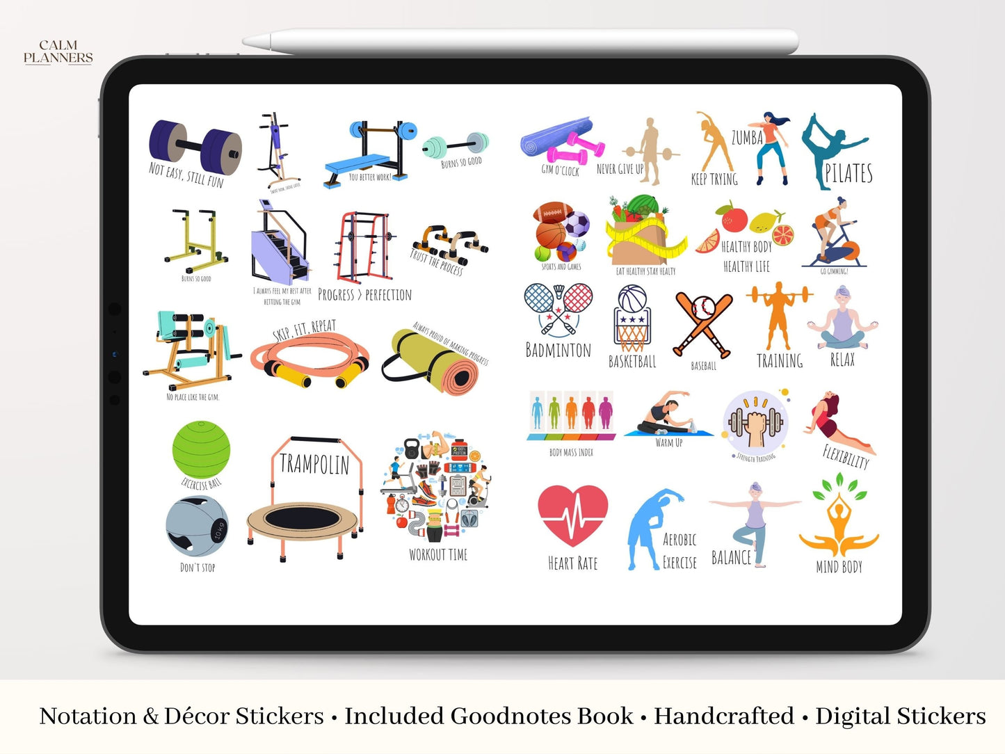 Fitness Planner Digital Sticker Set