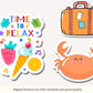 Seasonal Summer Digital Sticker Set