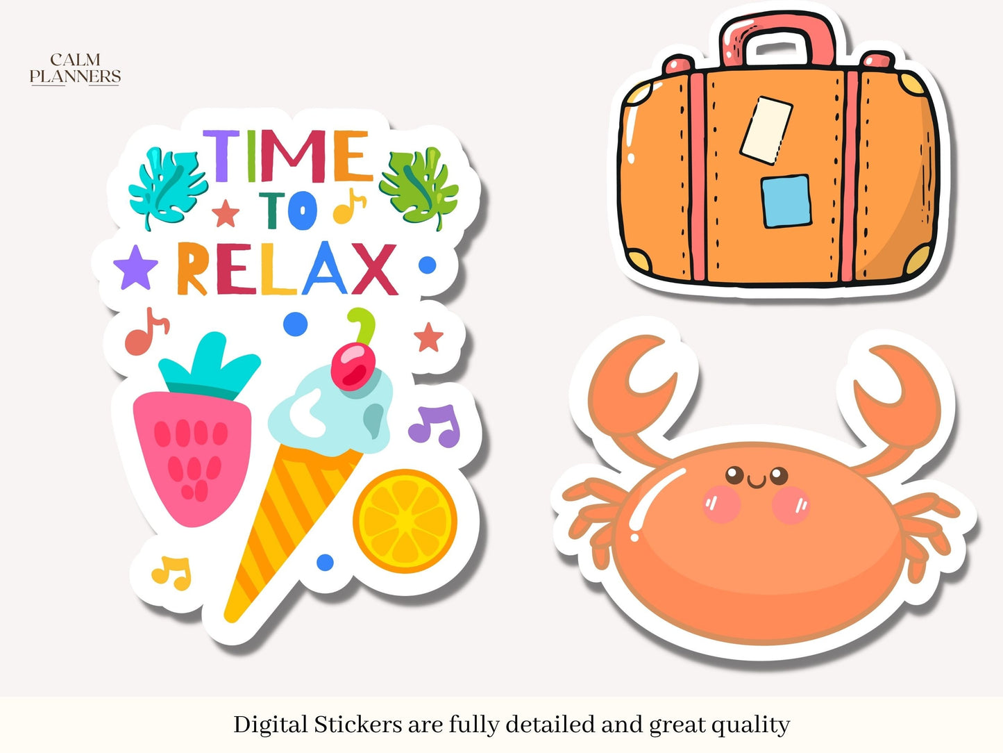 Seasonal Summer Digital Sticker Set