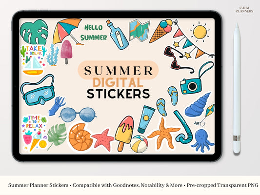 Seasonal Summer Digital Sticker Set