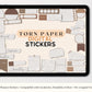 Neutral Torn Paper Digital Stickers