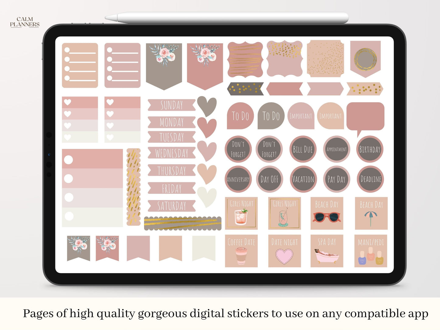 Blush Digital Stickers Set