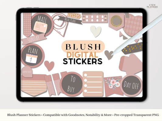 Blush Digital Stickers Set
