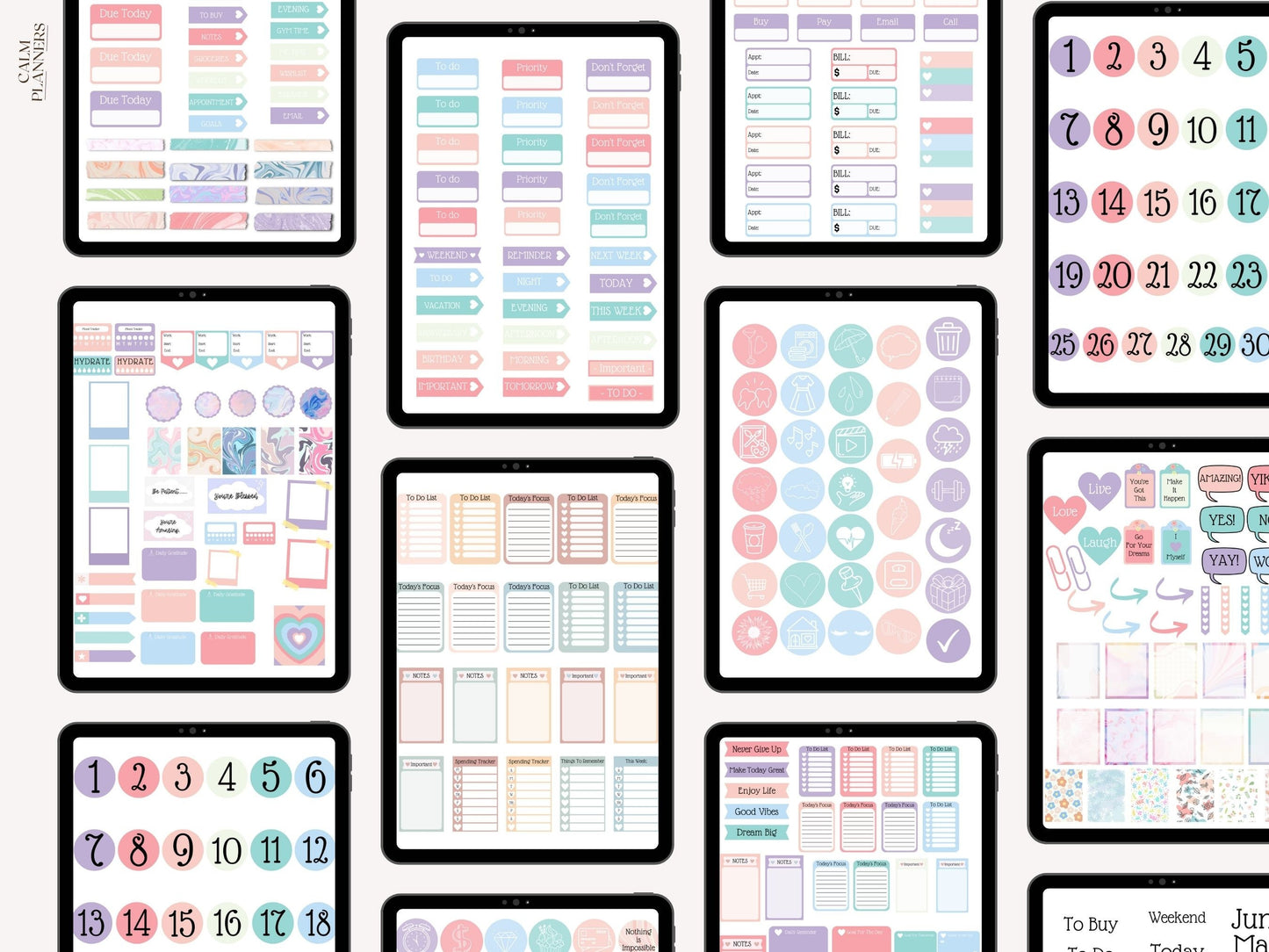 500+ Pastel iPad Sticker Bundle