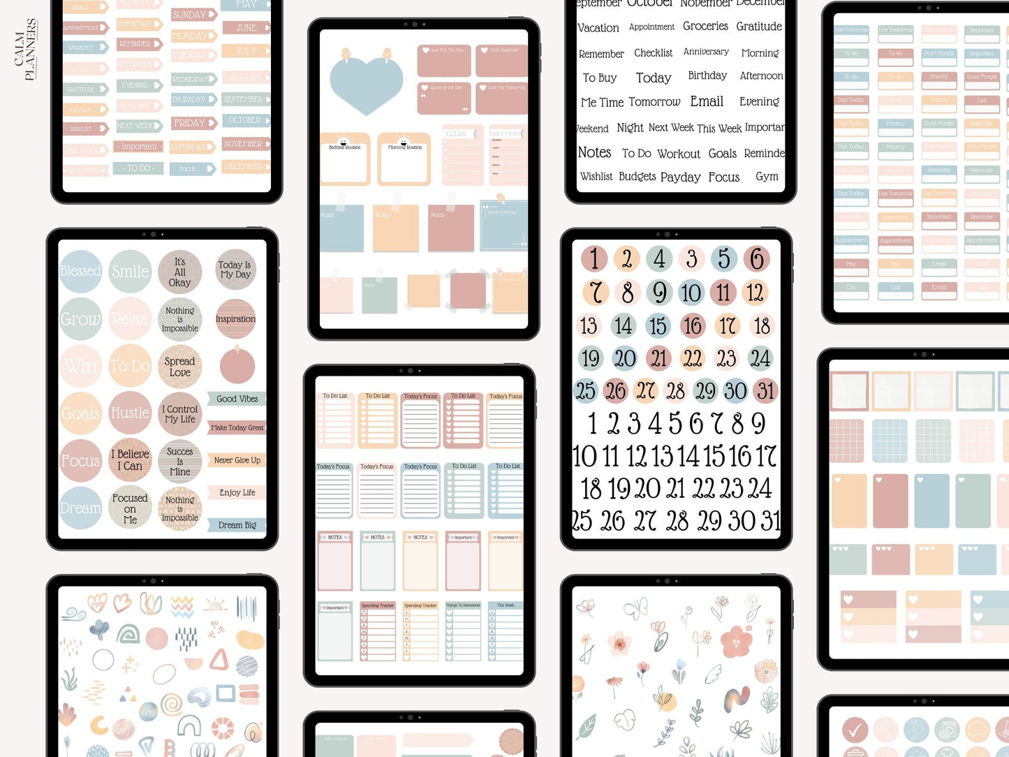 Boho Digital Stickers Bundle