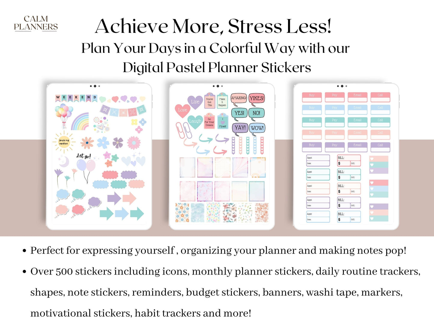 500+ Pastel iPad Sticker Bundle