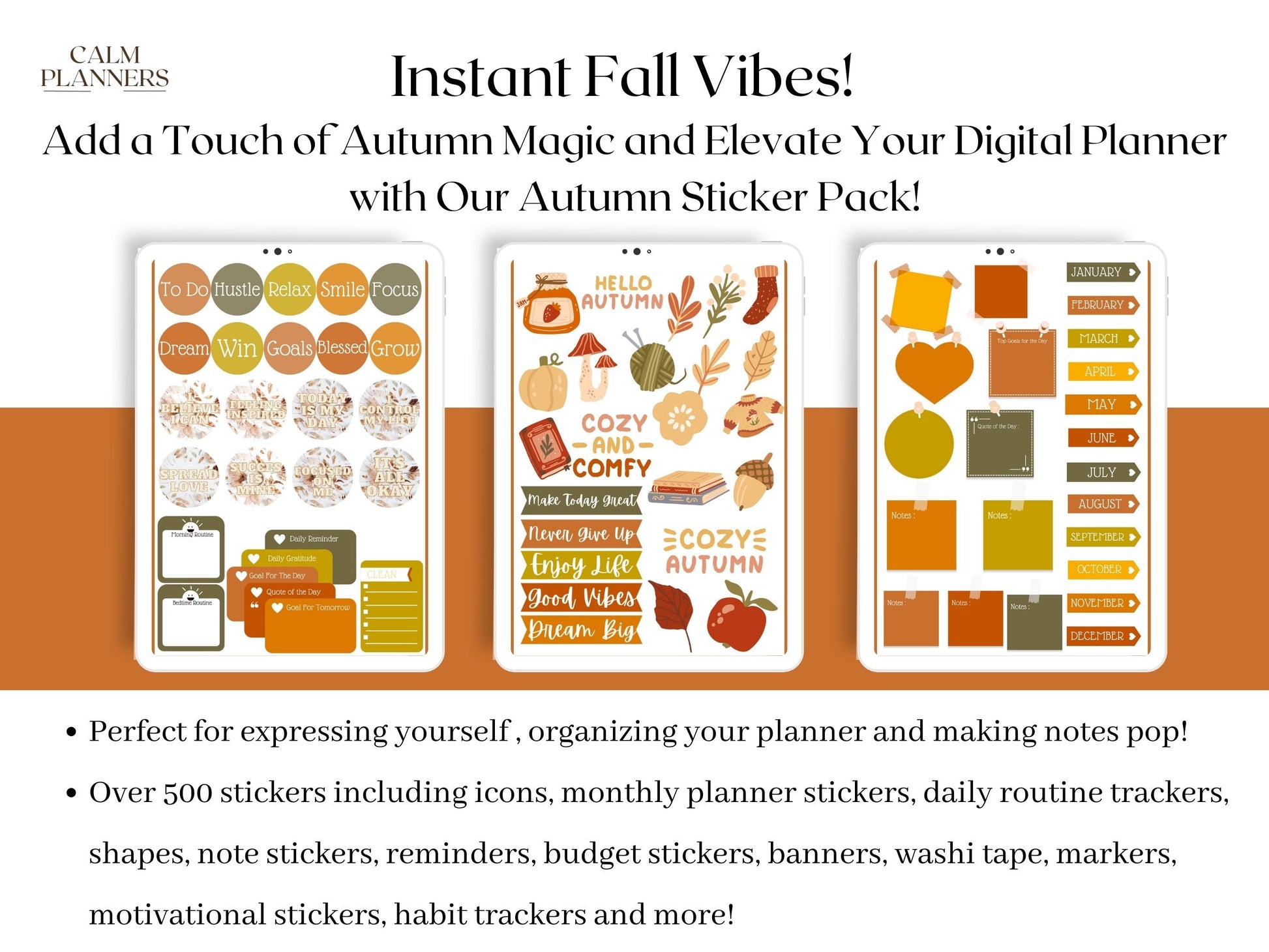 Seasonal Autumn Digital Sticker Pack