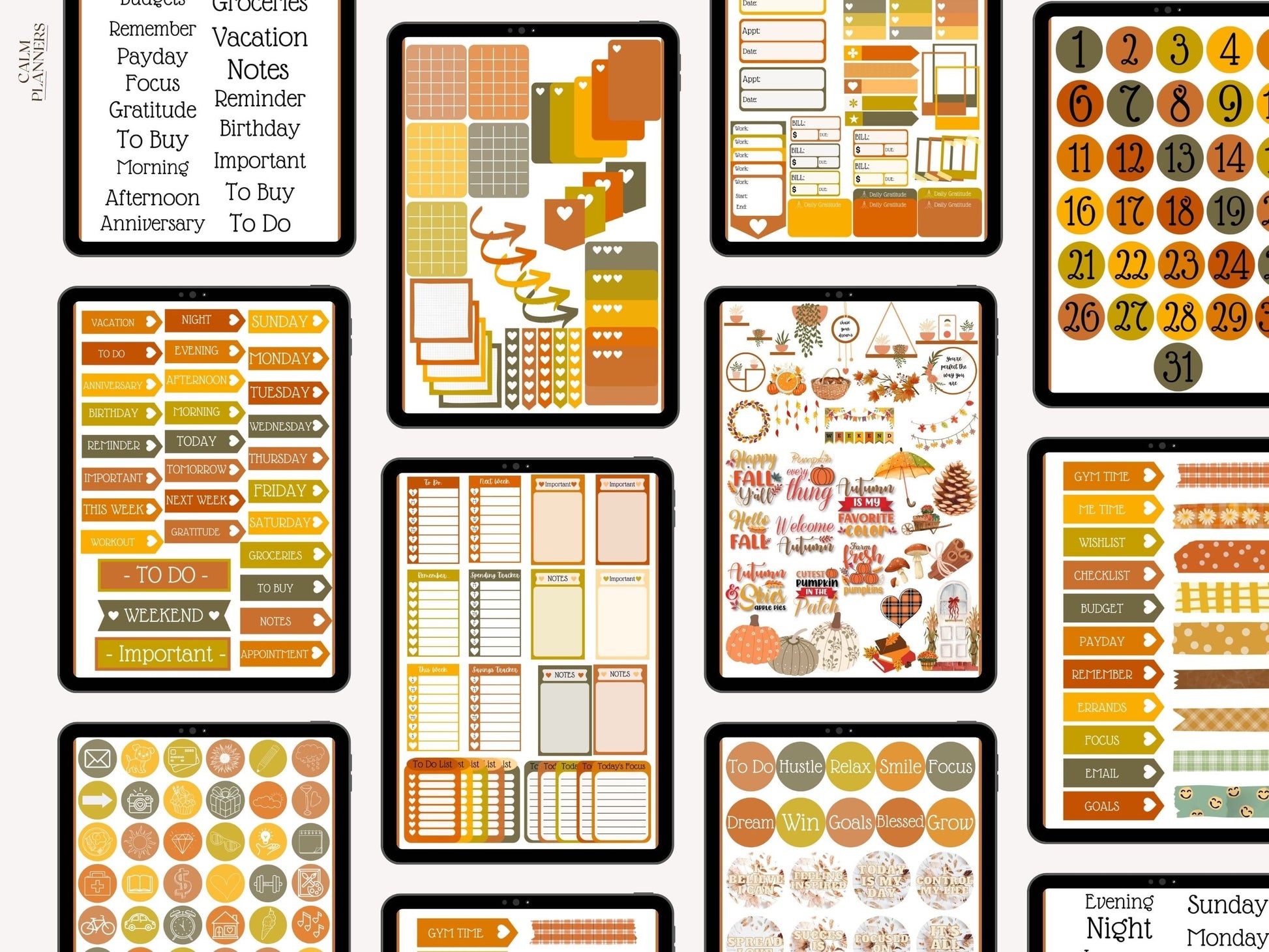 Seasonal Autumn Digital Sticker Pack