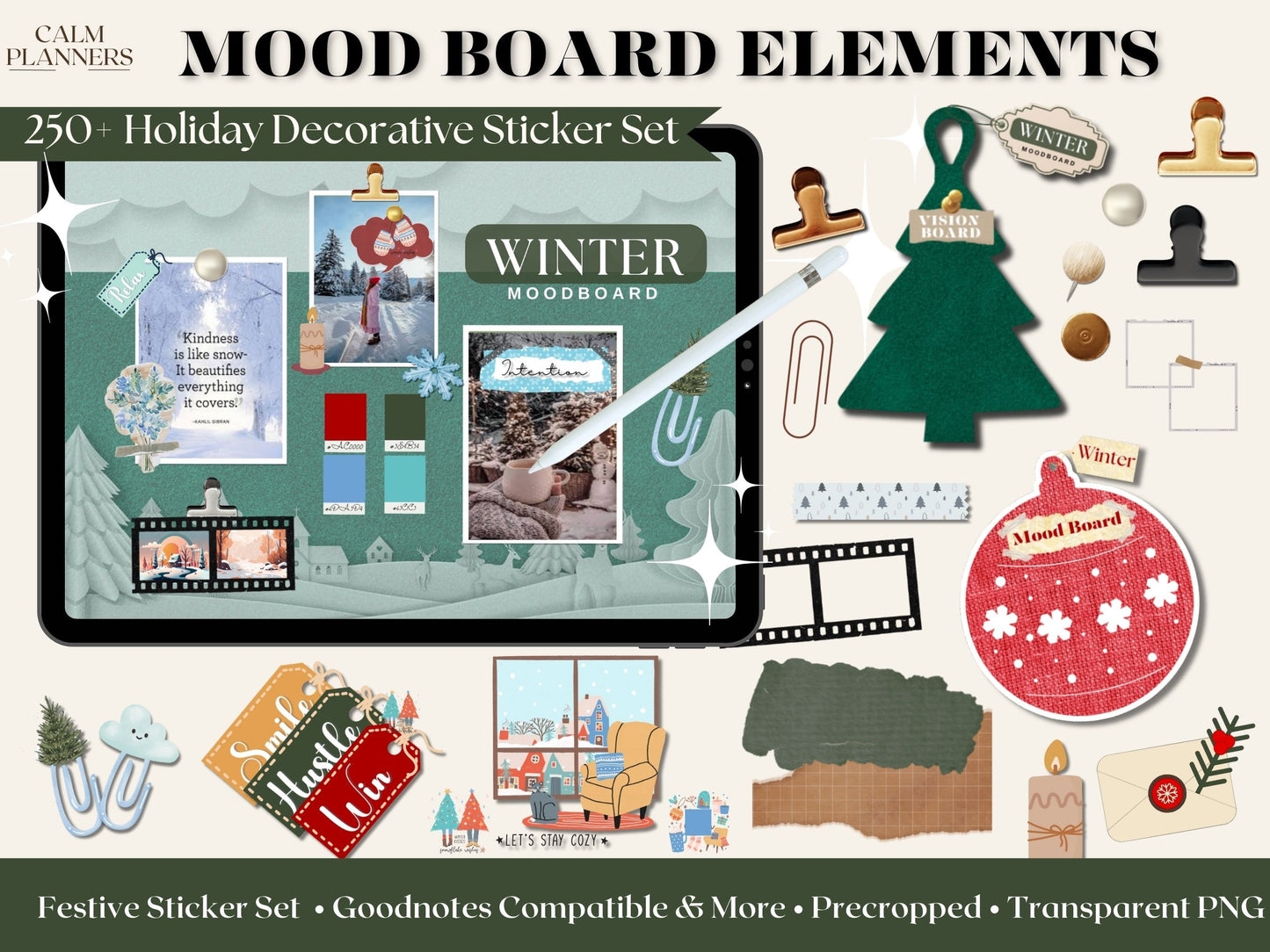 Winter Moodboard Stickers