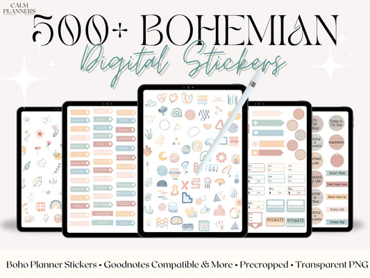 Boho Digital Stickers Bundle