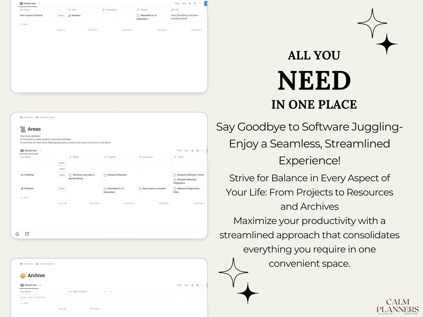 Second Brain All-In-One Notion Dashboard