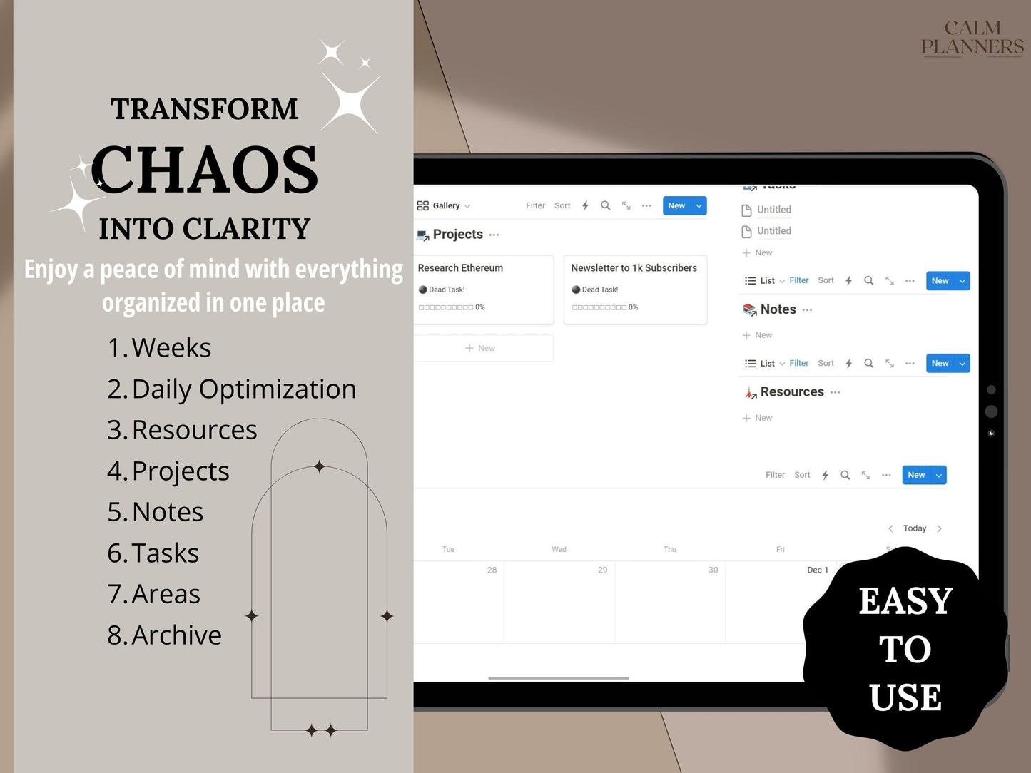 Second Brain All-In-One Notion Dashboard