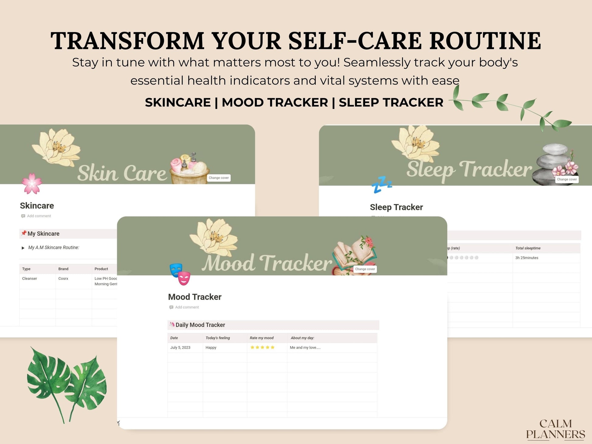 Self Care All In One Notion Template