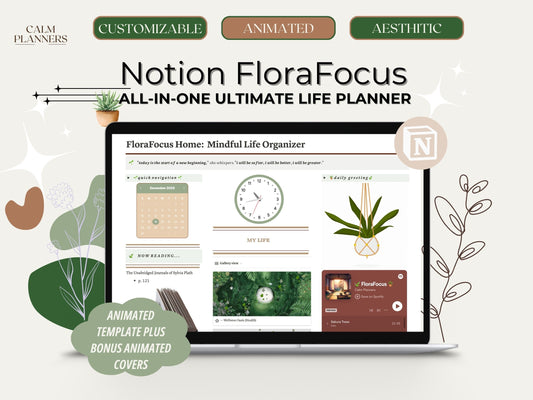 Floral Focus All-in-One Ultimate Notion Life Planner
