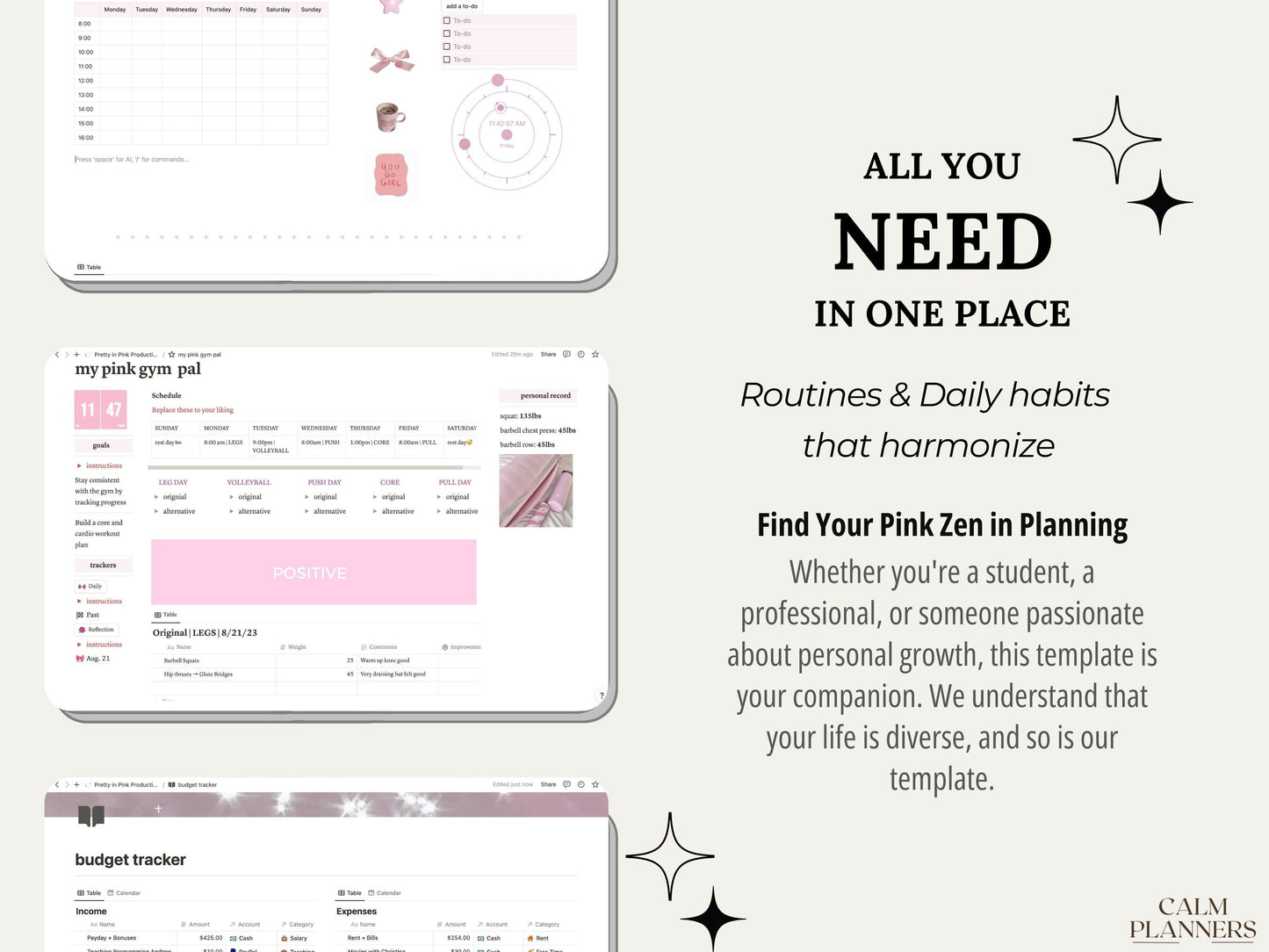 Pretty In Pink Aesthetic Notion Template